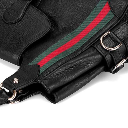 1:1 Gucci 247599 Gucci Heritage Medium Shoulder Bags-Black Leather